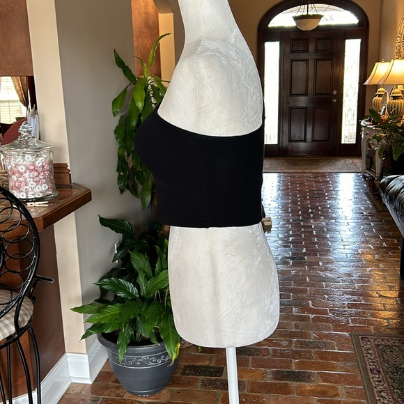 Klassy Network black one shoulder ribbed crop top szXL - Picture 8 of 12